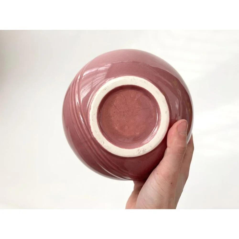 Dusty Rose Minimalist Bulbous Glazed Pottery Midcentury Modern 1980's Vase